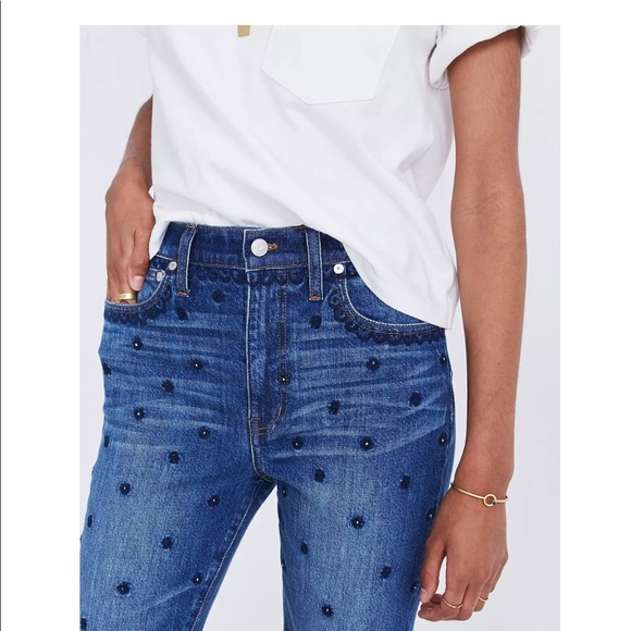 NWT Madewell The High-Rise Slim Boyjean: Beaded Edition - Picture 3 of 8